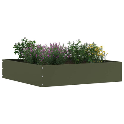 Tuinrand 6 pcs Olijf Groen 60 x 60 x 13 cm Staal
