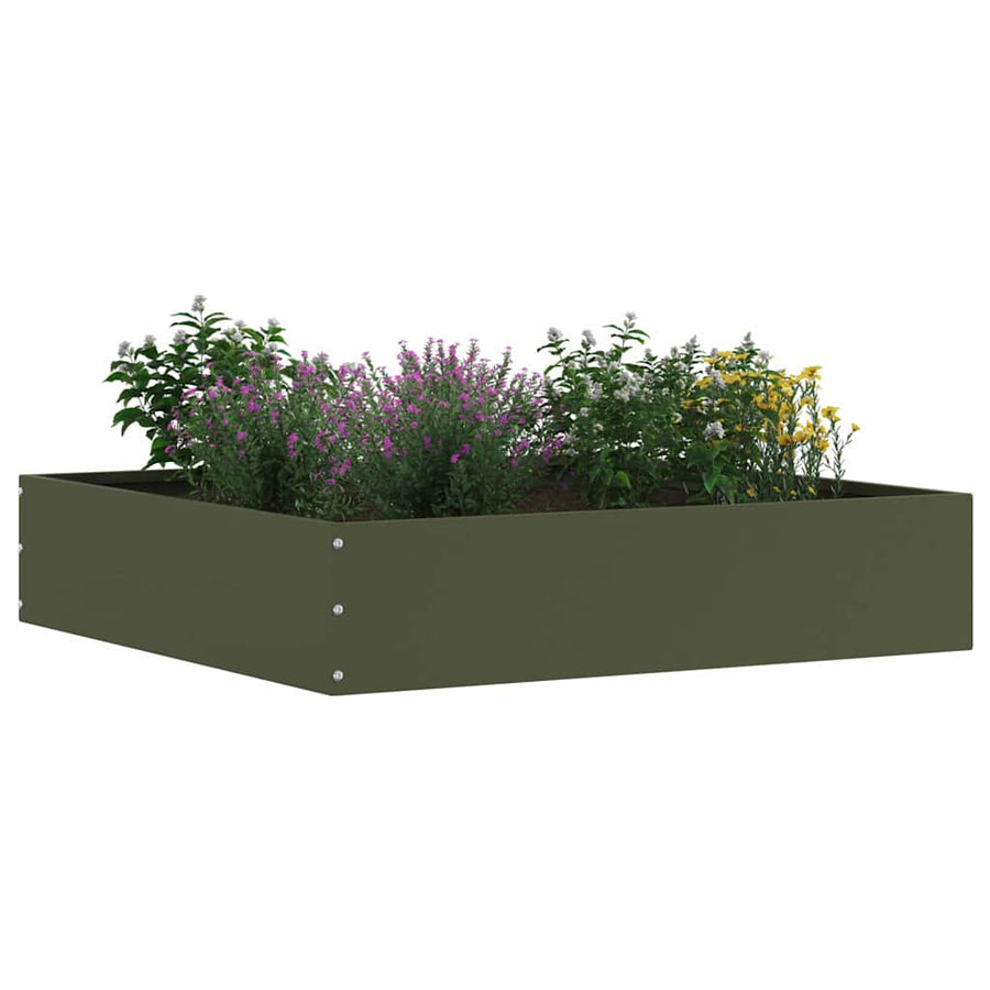 Tuinrand 6 pcs Olijf Groen 60 x 60 x 13 cm Staal