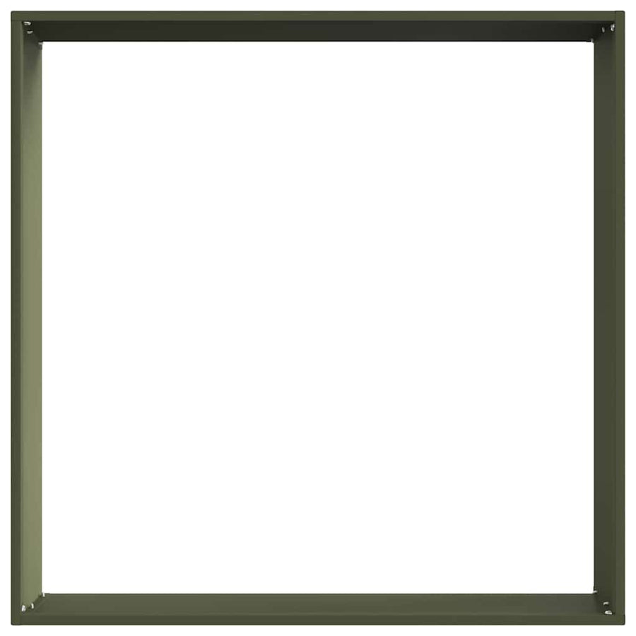 Tuinrand 6 pcs Olijf Groen 60 x 60 x 13 cm Staal