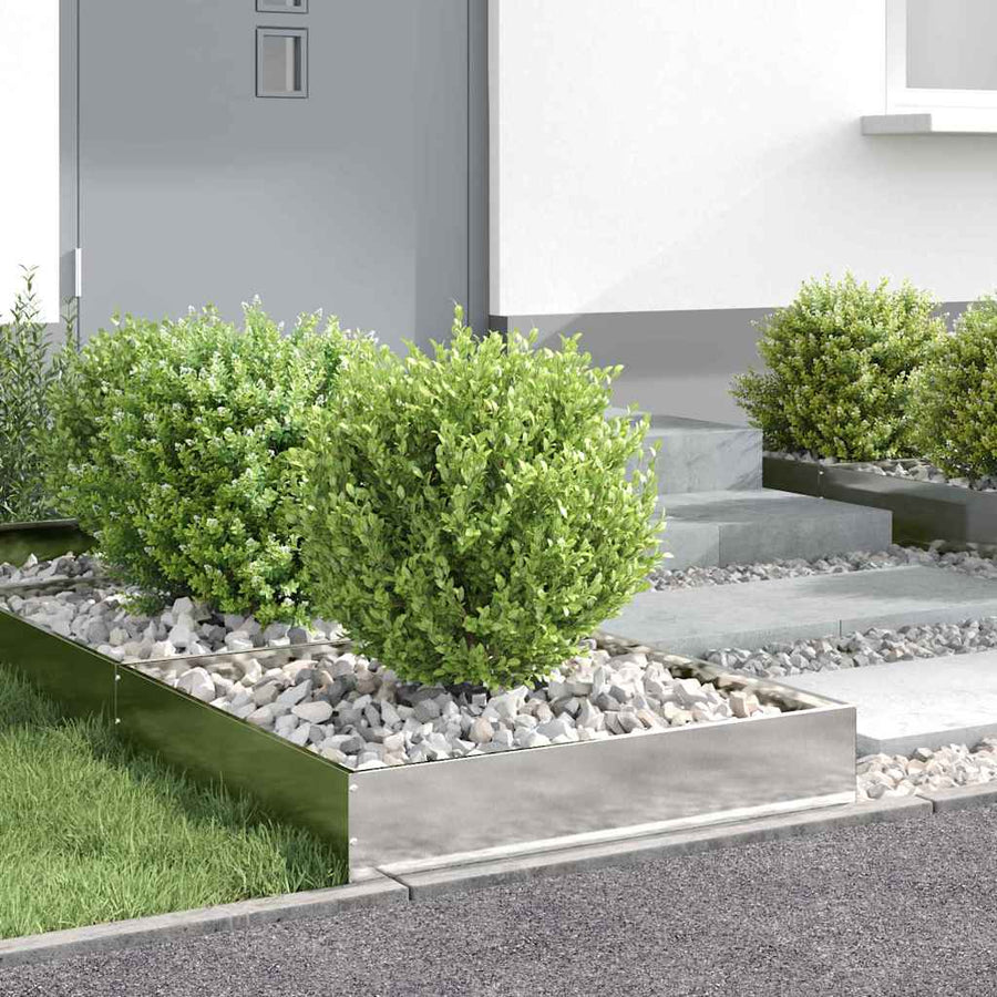 Tuinrand 6 pcs Zilver 60 x 60 x 13 cm Roestvrij staal