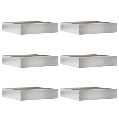 Tuinrand 6 pcs Zilver 60 x 60 x 13 cm Roestvrij staal
