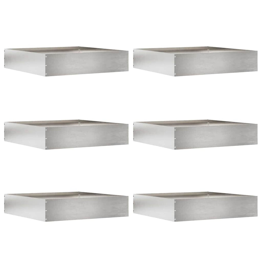 Tuinrand 6 pcs Zilver 60 x 60 x 13 cm Roestvrij staal