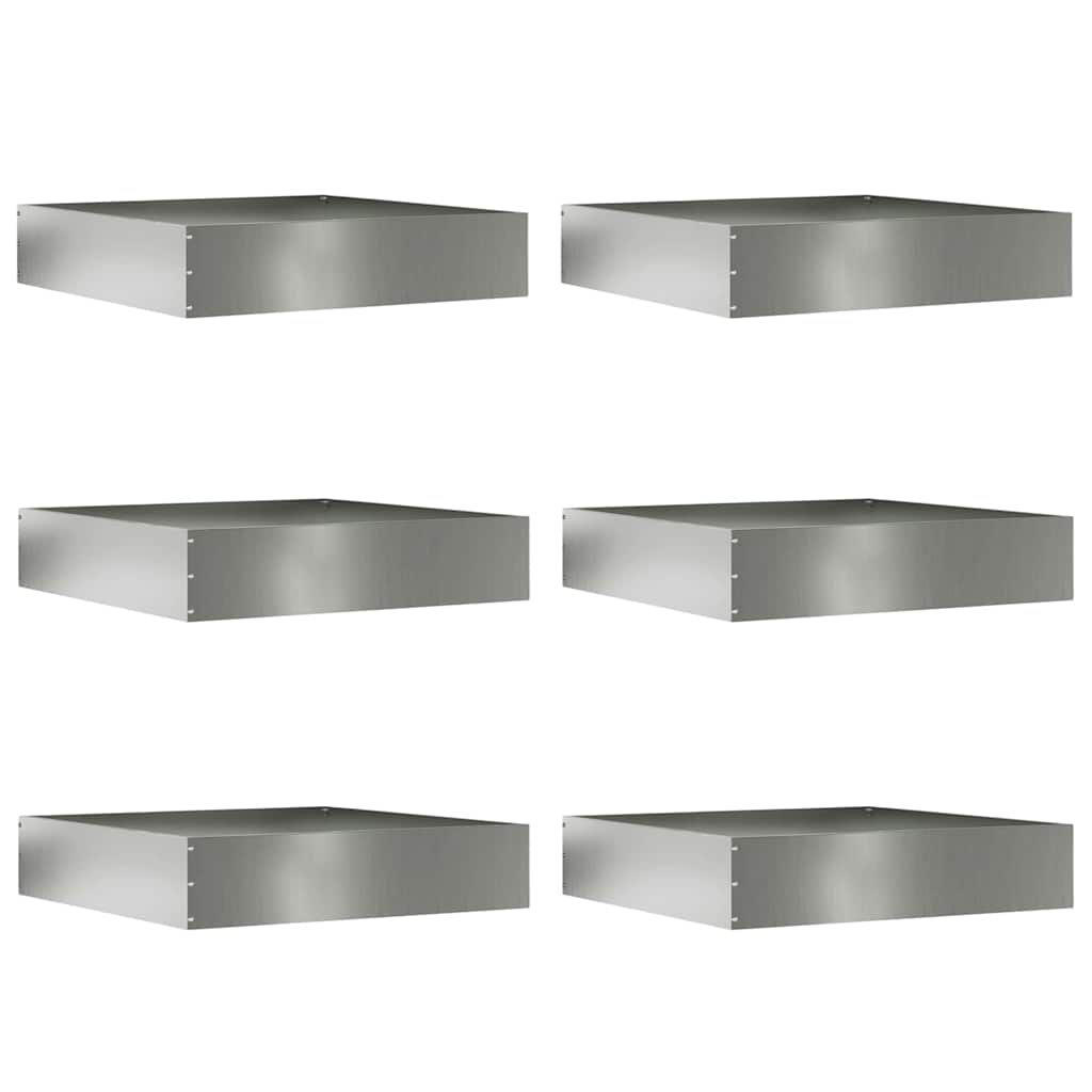 Tuinrand 6 pcs Zilver 60 x 60 x 13 cm Gegalvaniseerd staal