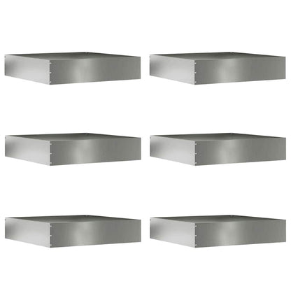 Tuinrand 6 pcs Zilver 60 x 60 x 13 cm Gegalvaniseerd staal