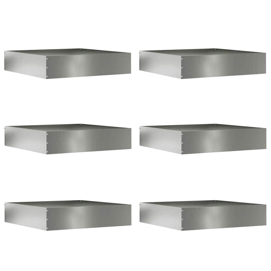 Tuinrand 6 pcs Zilver 60 x 60 x 13 cm Gegalvaniseerd staal