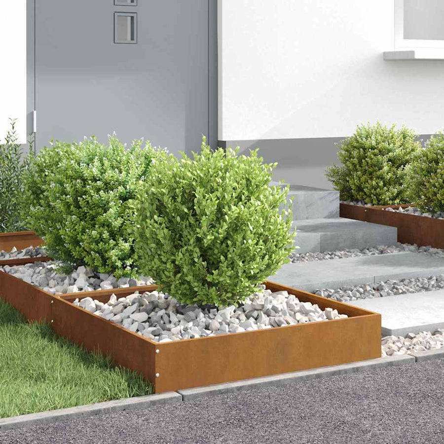 Tuinrand 6 pcs Roestig 60 x 60 x 13 cm Cortenstaal