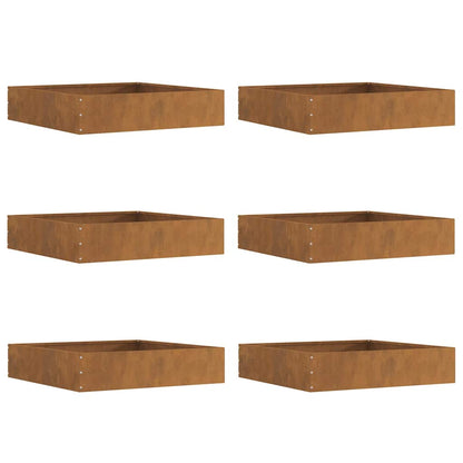 Tuinrand 6 pcs Roestig 60 x 60 x 13 cm Cortenstaal