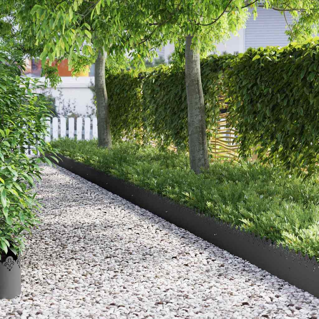 Gazonranden 10 pcs Zwart 103 x 0,05 x 22 cm Staal