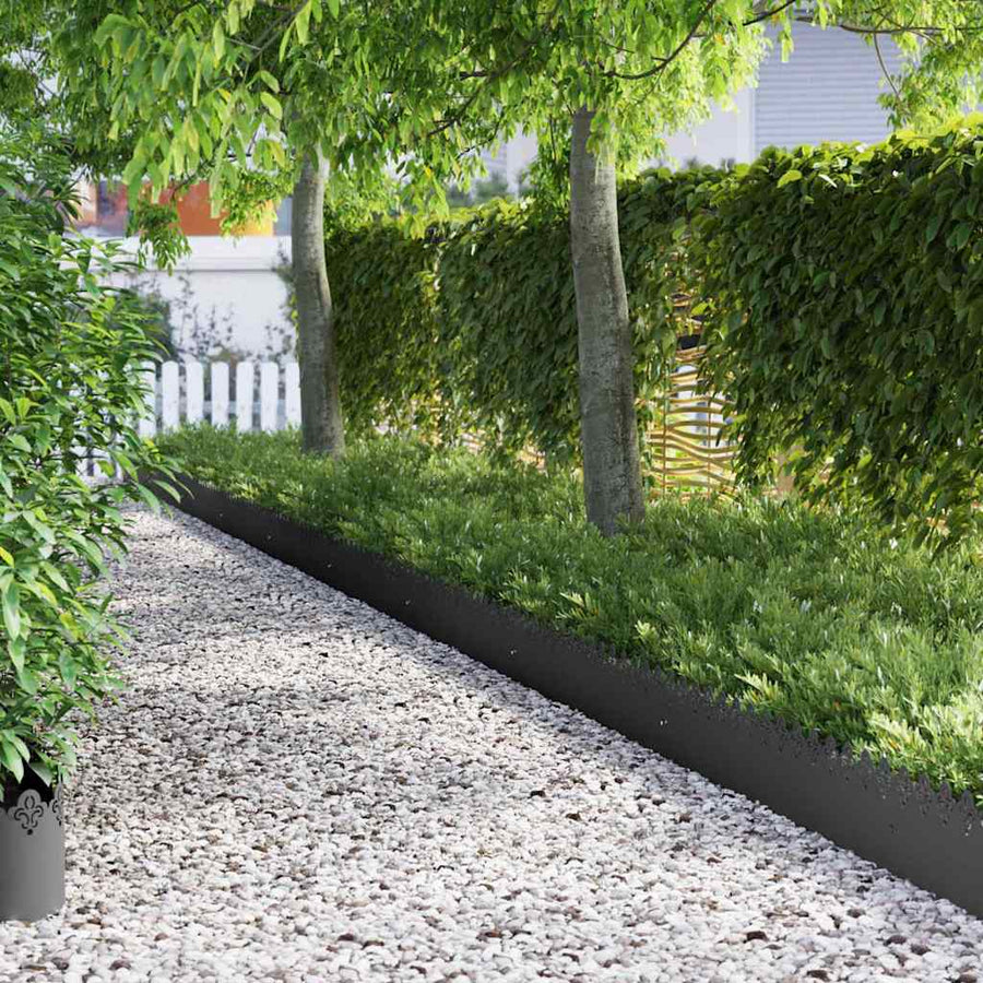 Gazonranden 30 pcs Zwart 103 x 0,05 x 22 cm Staal