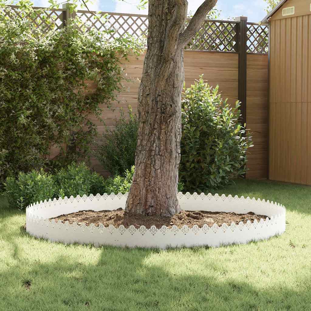 Gazonranden 10 pcs Wit 103 x 0,05 x 22 cm Staal