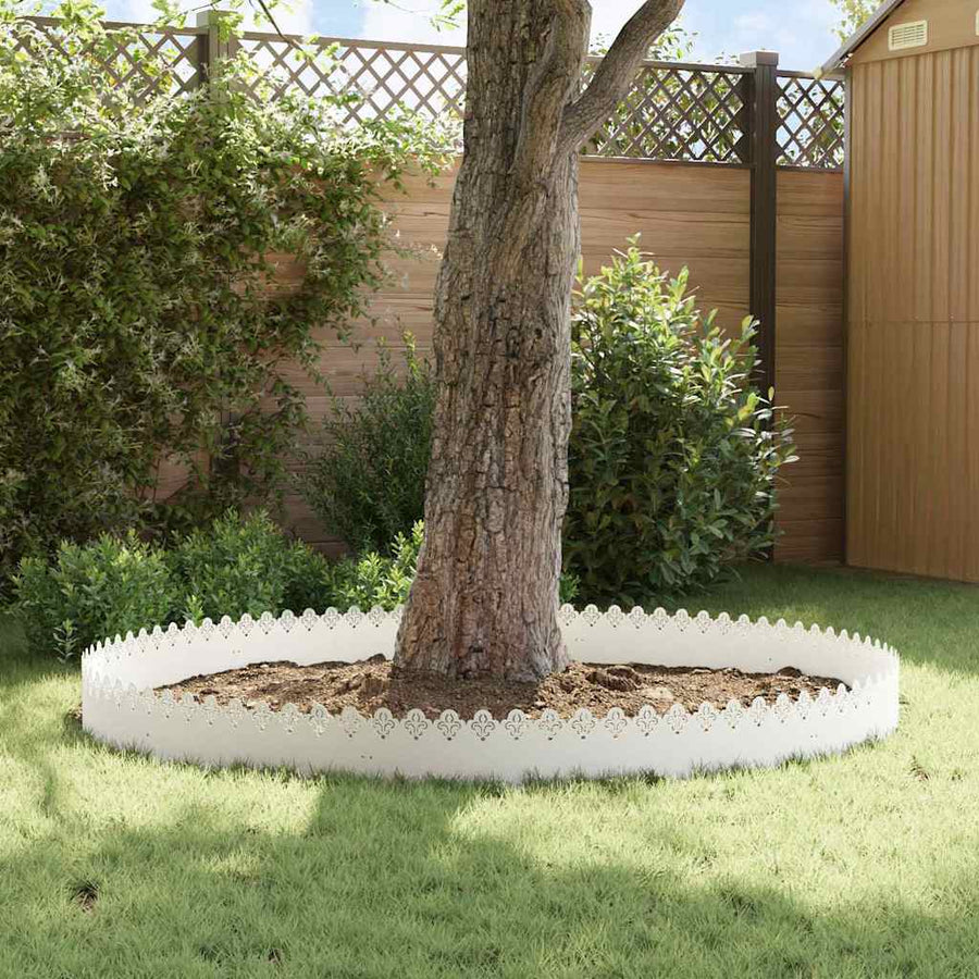 Gazonranden 30 pcs Wit 103 x 0,05 x 22 cm Staal
