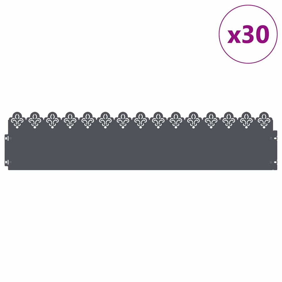 Gazonranden 30 pcs Antraciet 103 x 0,05 x 22 cm Staal