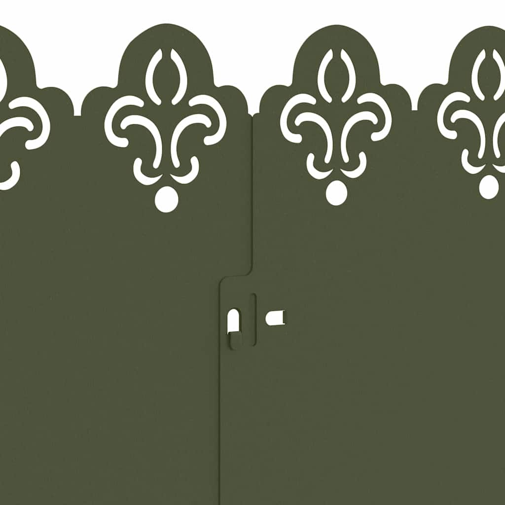 Gazonranden 10 pcs Olijf Groen 103 x 0,05 x 22 cm Staal