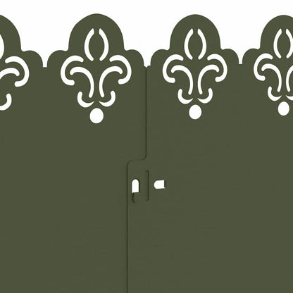 Gazonranden 10 pcs Olijf Groen 103 x 0,05 x 22 cm Staal