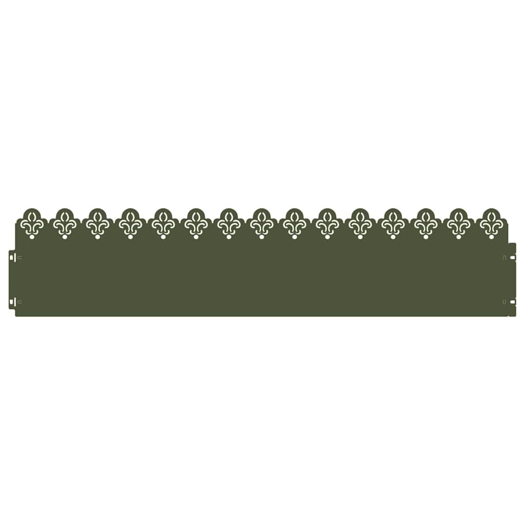 Gazonranden 10 pcs Olijf Groen 103 x 0,05 x 22 cm Staal
