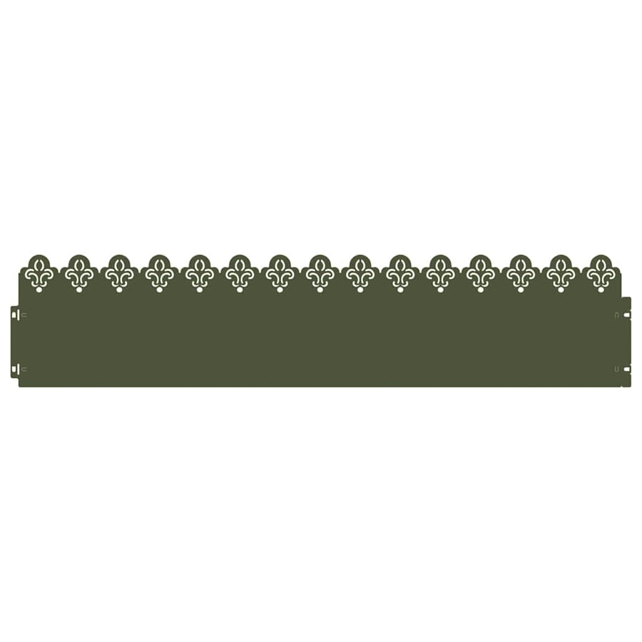 Gazonranden 10 pcs Olijf Groen 103 x 0,05 x 22 cm Staal
