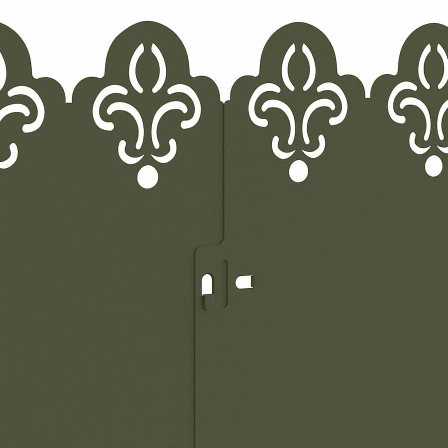 Gazonranden 30 pcs Olijf Groen 103 x 0,05 x 22 cm Staal