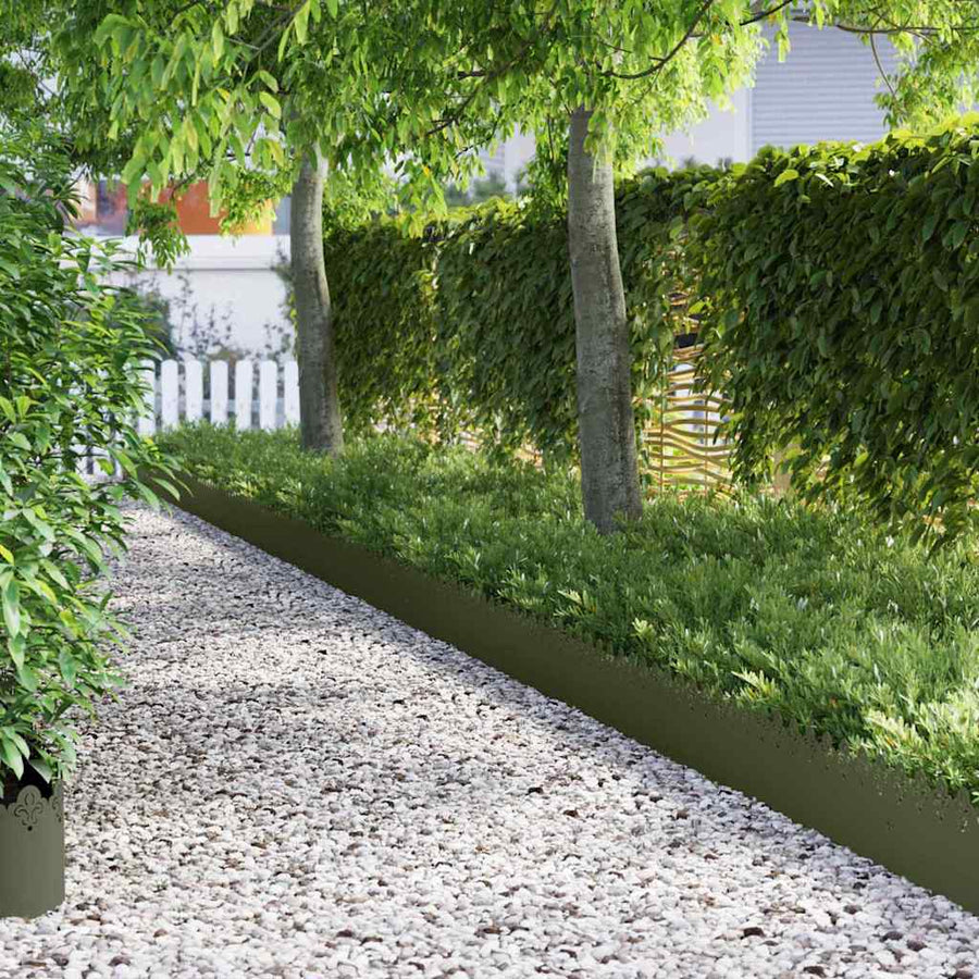 Gazonranden 30 pcs Olijf Groen 103 x 0,05 x 22 cm Staal