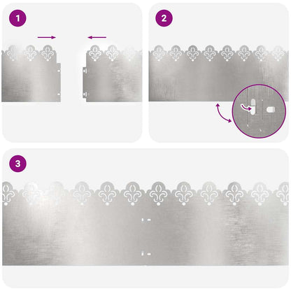 Gazonranden 20 pcs Zilver 103 x 0,05 x 22 cm Roestvrij staal