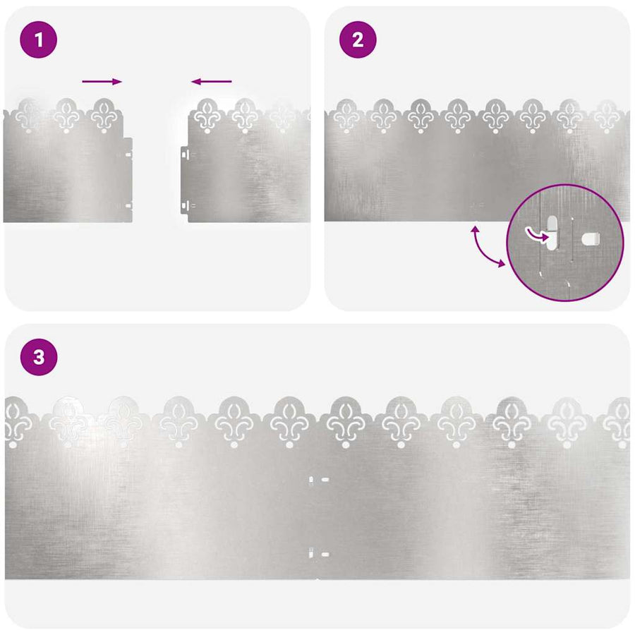 Gazonranden 30 pcs Zilver 103 x 0,05 x 22 cm Roestvrij staal