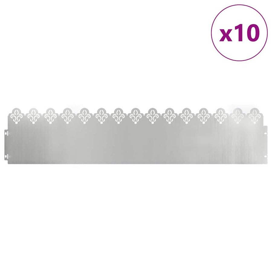 Gazonranden 10 pcs Zilver 103 x 0,05 x 22 cm