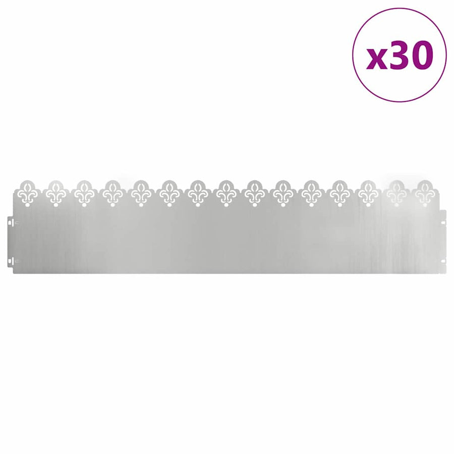 Gazonranden 30 pcs Zilver 103 x 0,05 x 22 cm