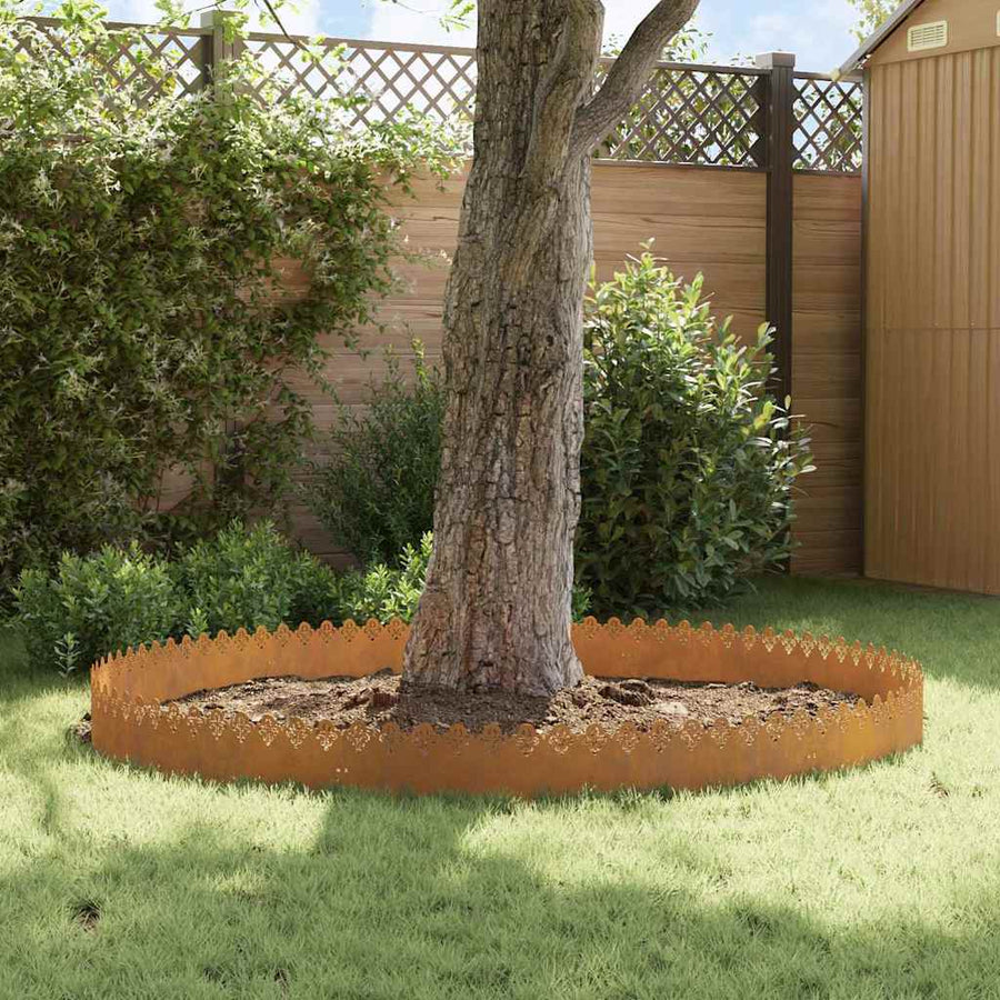 Gazonranden 10 pcs Roestig 103 x 0,05 x 22 cm Cortenstaal