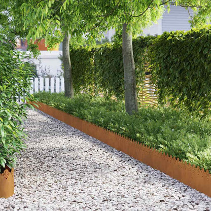 Gazonranden 30 pcs Roestig 103 x 0,05 x 22 cm Cortenstaal