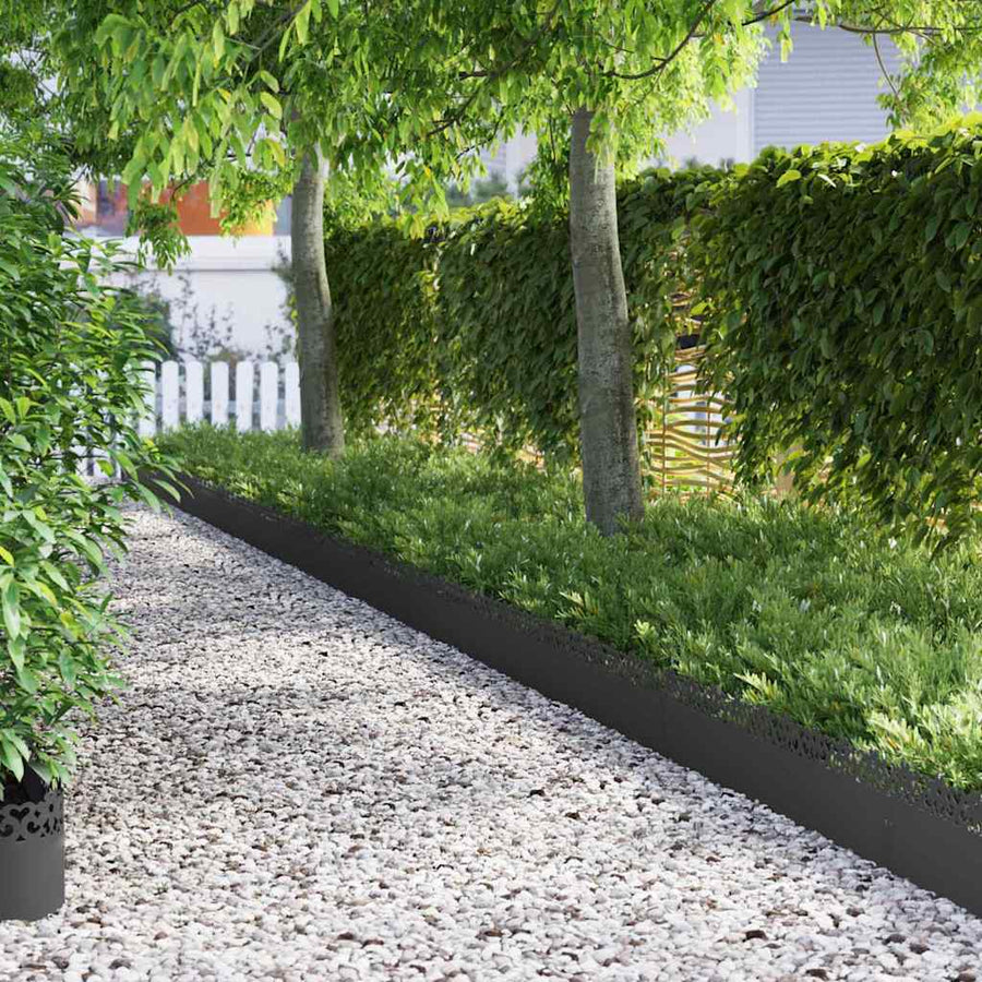 Gazonranden 30 pcs Zwart 103 x 0,05 x 22 cm Staal