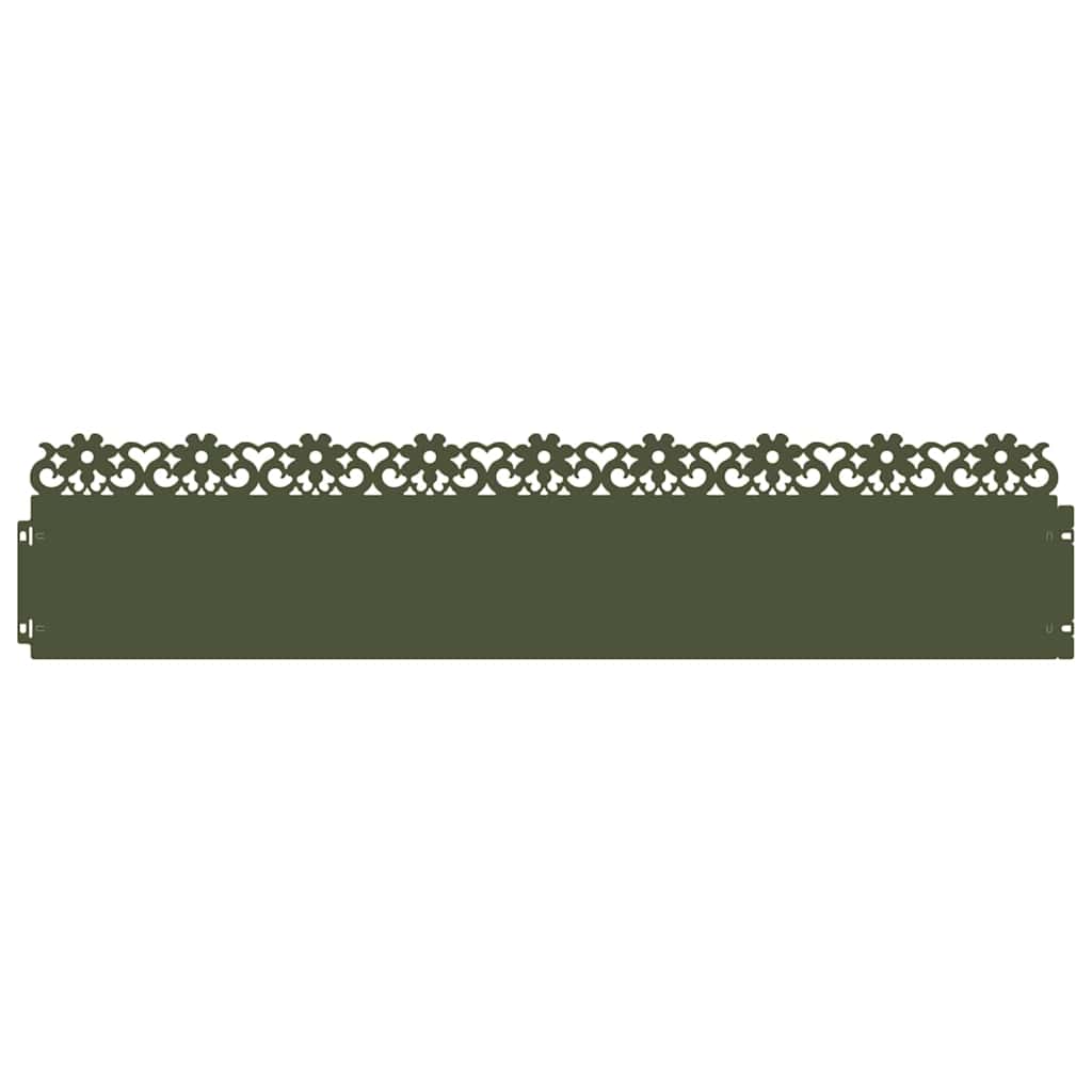 Gazonranden 10 pcs Olijf Groen 103 x 0,05 x 22 cm Staal