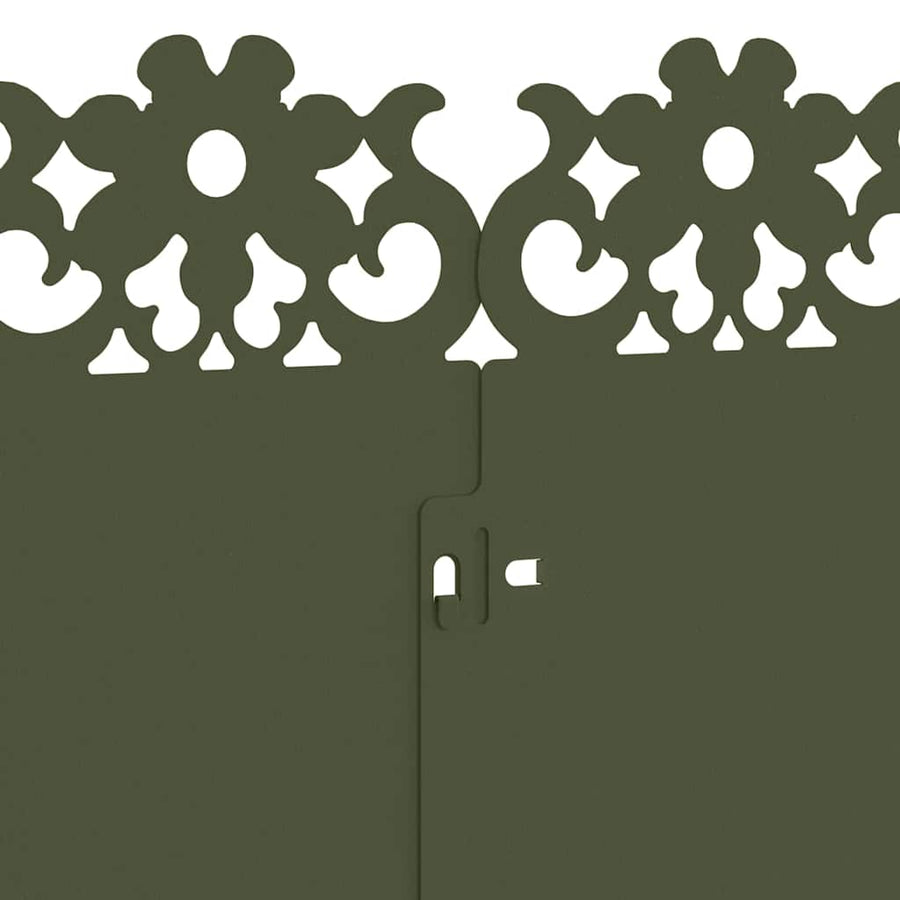Gazonranden 30 pcs Olijf Groen 103 x 0,05 x 22 cm Staal