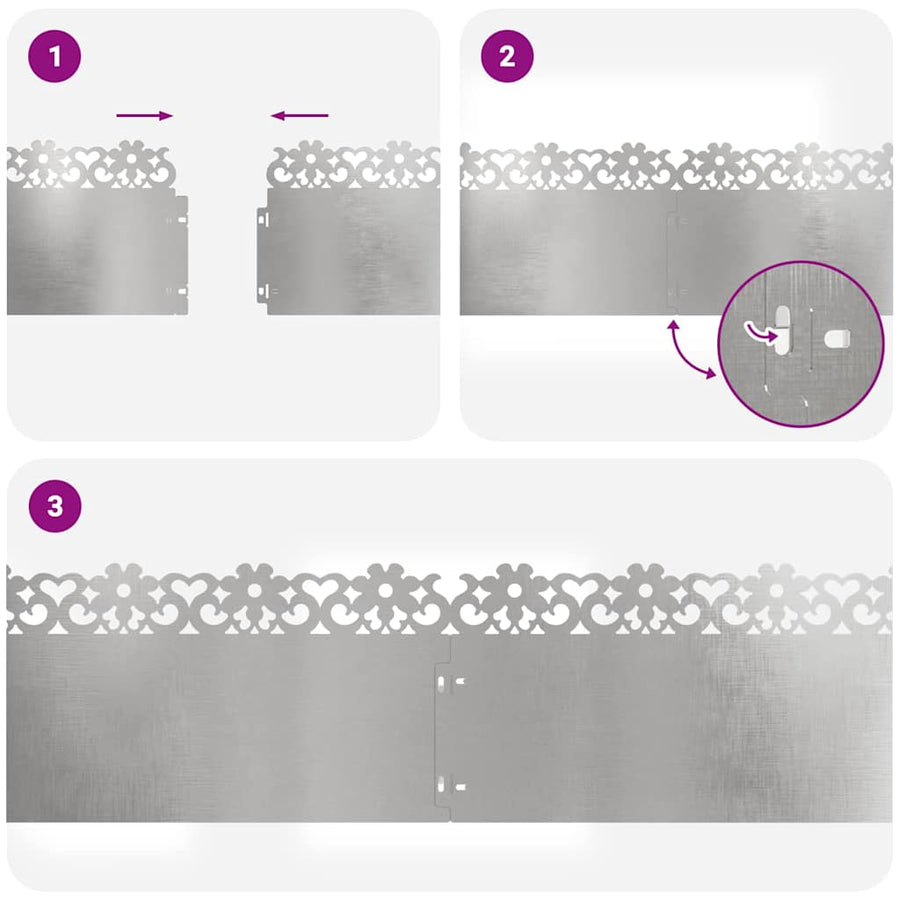 Gazonranden 30 pcs Zilver 103 x 0,05 x 22 cm Roestvrij staal