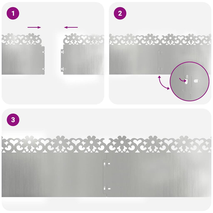 Gazonranden 30 pcs Zilver 103 x 0,05 x 22 cm