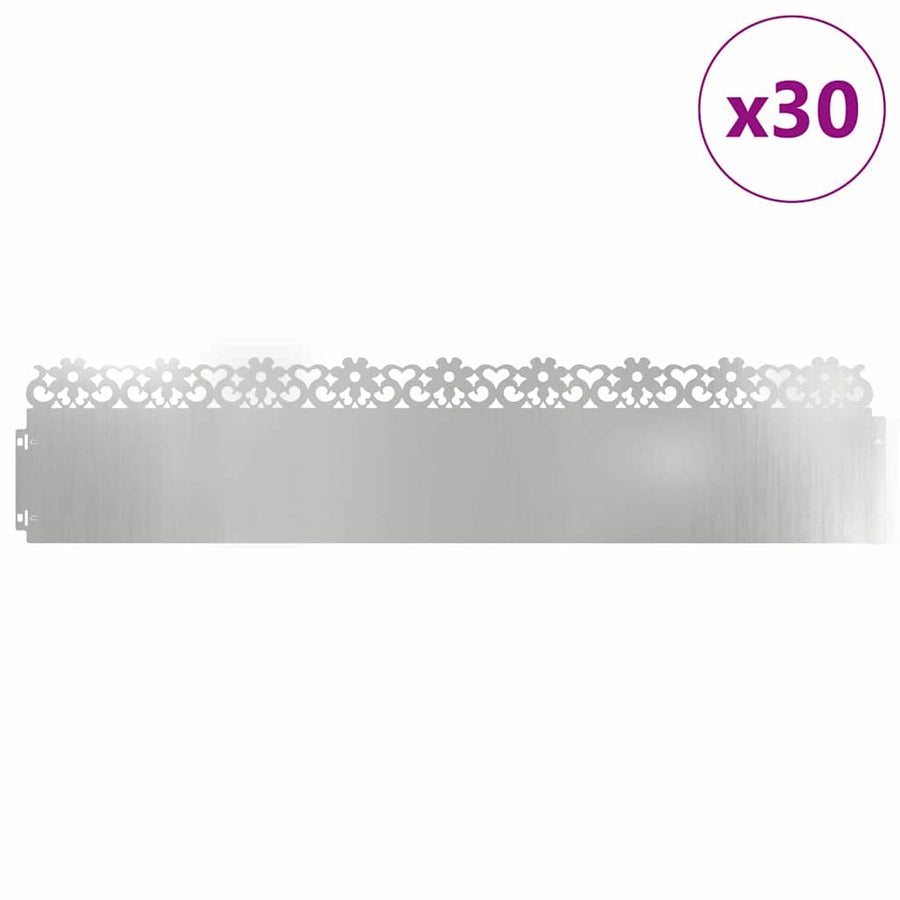 Gazonranden 30 pcs Zilver 103 x 0,05 x 22 cm