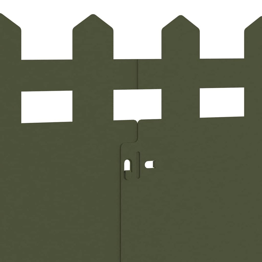 Gazonranden 30 pcs Olijf Groen 103 x 0,05 x 22 cm Staal