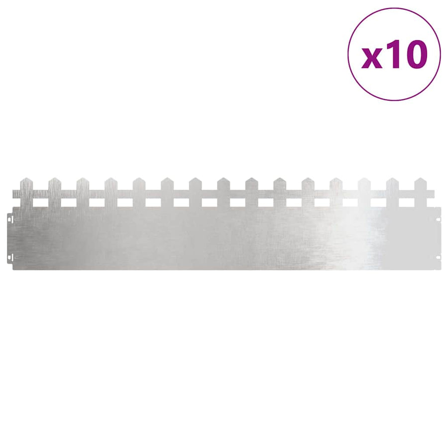 Gazonranden 10 pcs Zilver 103 x 0,05 x 22 cm Roestvrij staal