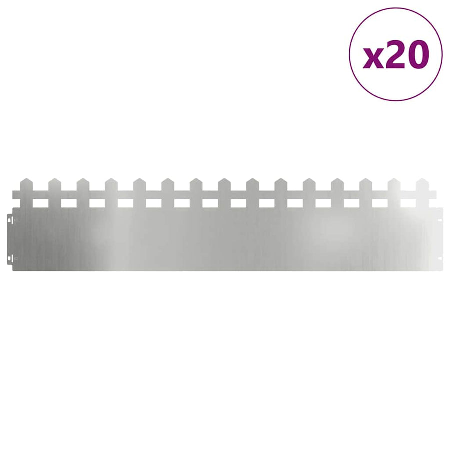 Gazonranden 20 pcs Zilver 103 x 0,05 x 22 cm