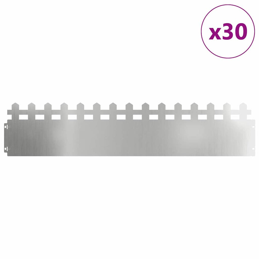 Gazonranden 30 pcs Zilver 103 x 0,05 x 22 cm