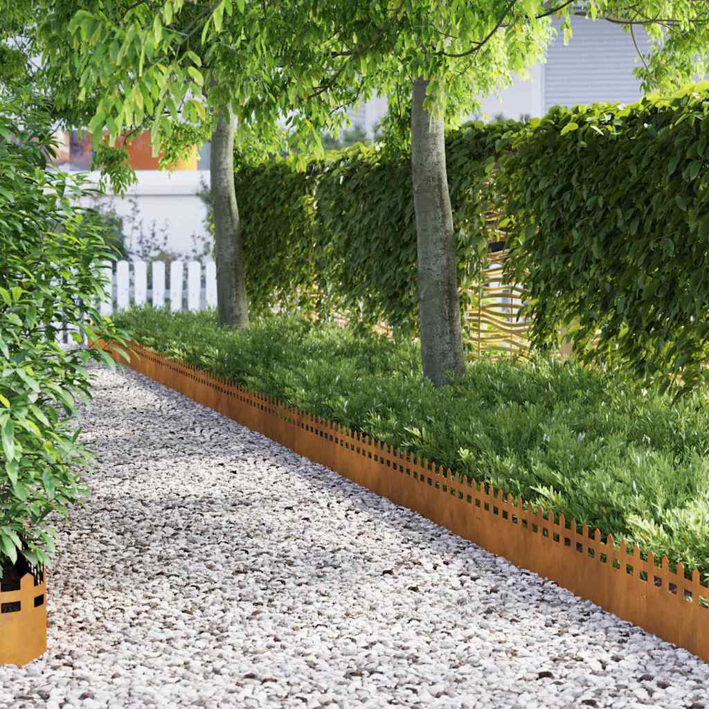 Gazonranden 30 pcs Roestig 103 x 0,05 x 22 cm Cortenstaal