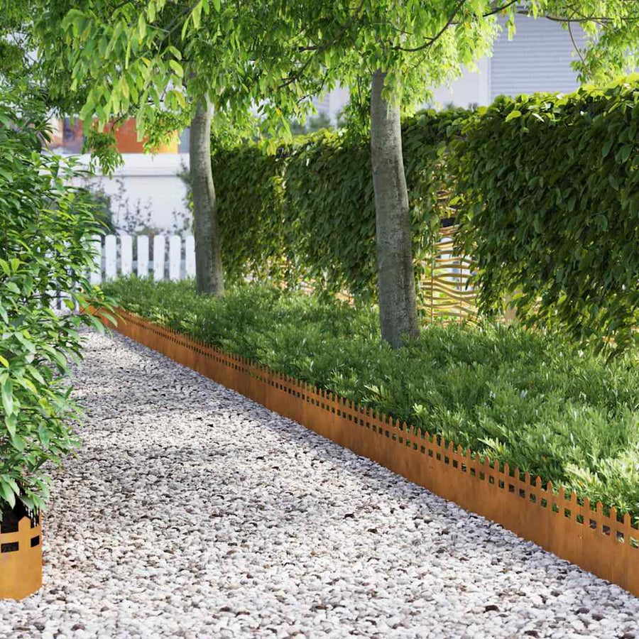 Gazonranden 30 pcs Roestig 103 x 0,05 x 22 cm Cortenstaal