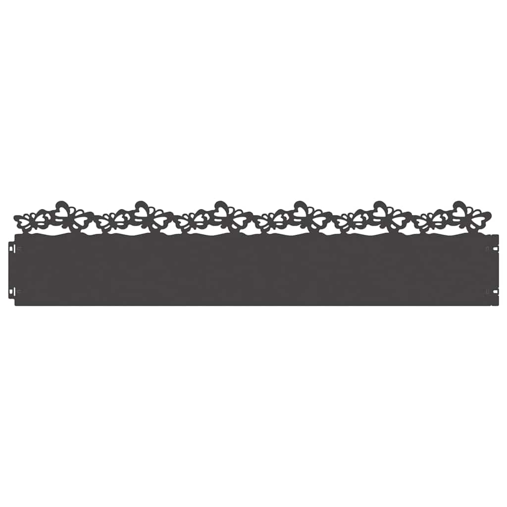 Gazonranden 10 pcs Zwart 103 x 0,05 x 22 cm Staal