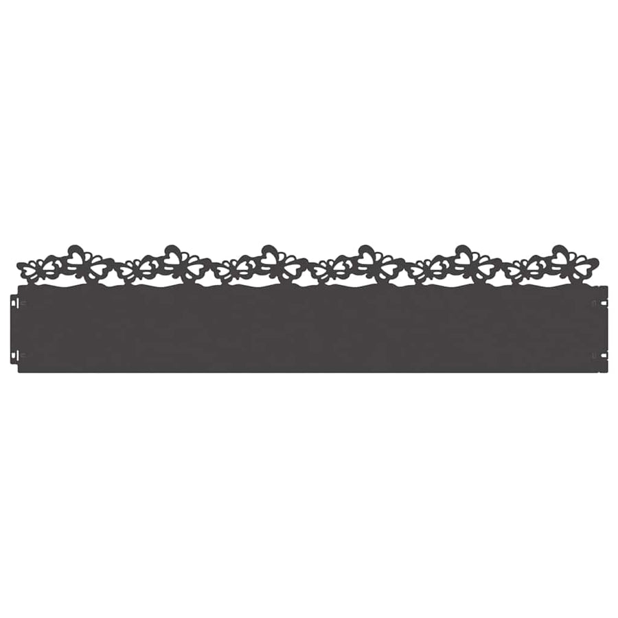 Gazonranden 10 pcs Zwart 103 x 0,05 x 22 cm Staal