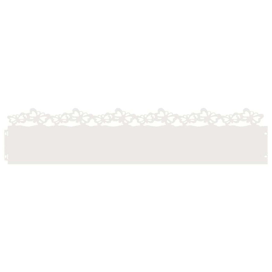 Gazonranden 10 pcs Wit 103 x 0,05 x 22 cm Staal