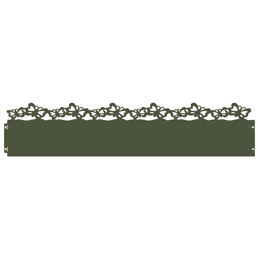 Gazonranden 10 pcs Olijf Groen 103 x 0,05 x 22 cm Staal
