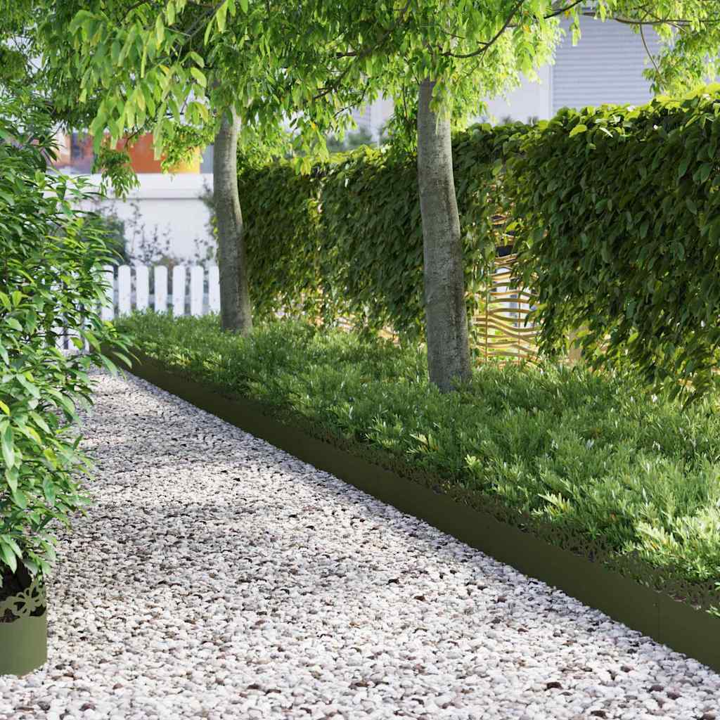 Gazonranden 20 pcs Olijf Groen 103 x 0,05 x 22 cm Staal
