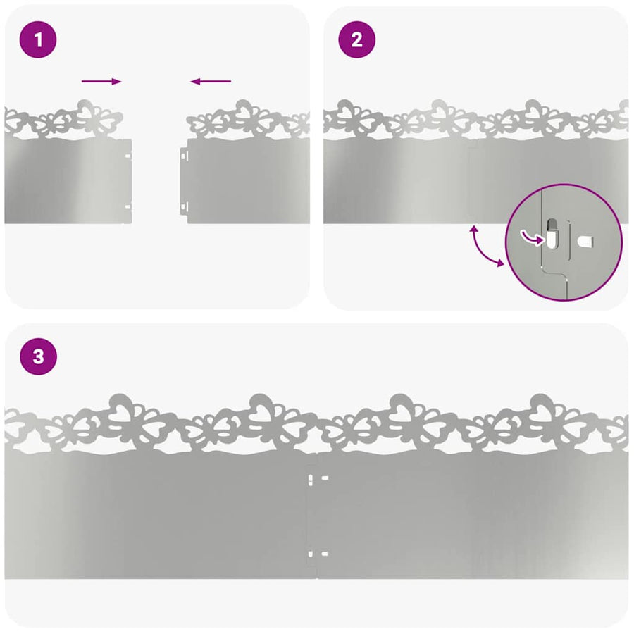 Gazonranden 20 pcs Zilver 103 x 0,05 x 22 cm
