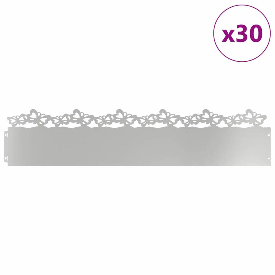 Gazonranden 30 pcs Zilver 103 x 0,05 x 22 cm