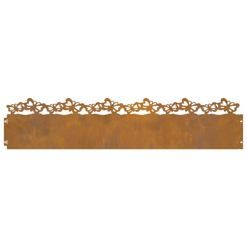 Gazonranden 10 pcs Roestig 103 x 0,05 x 22 cm Cortenstaal