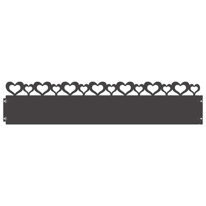 Gazonranden 10 pcs Zwart 103 x 0,05 x 22 cm Staal