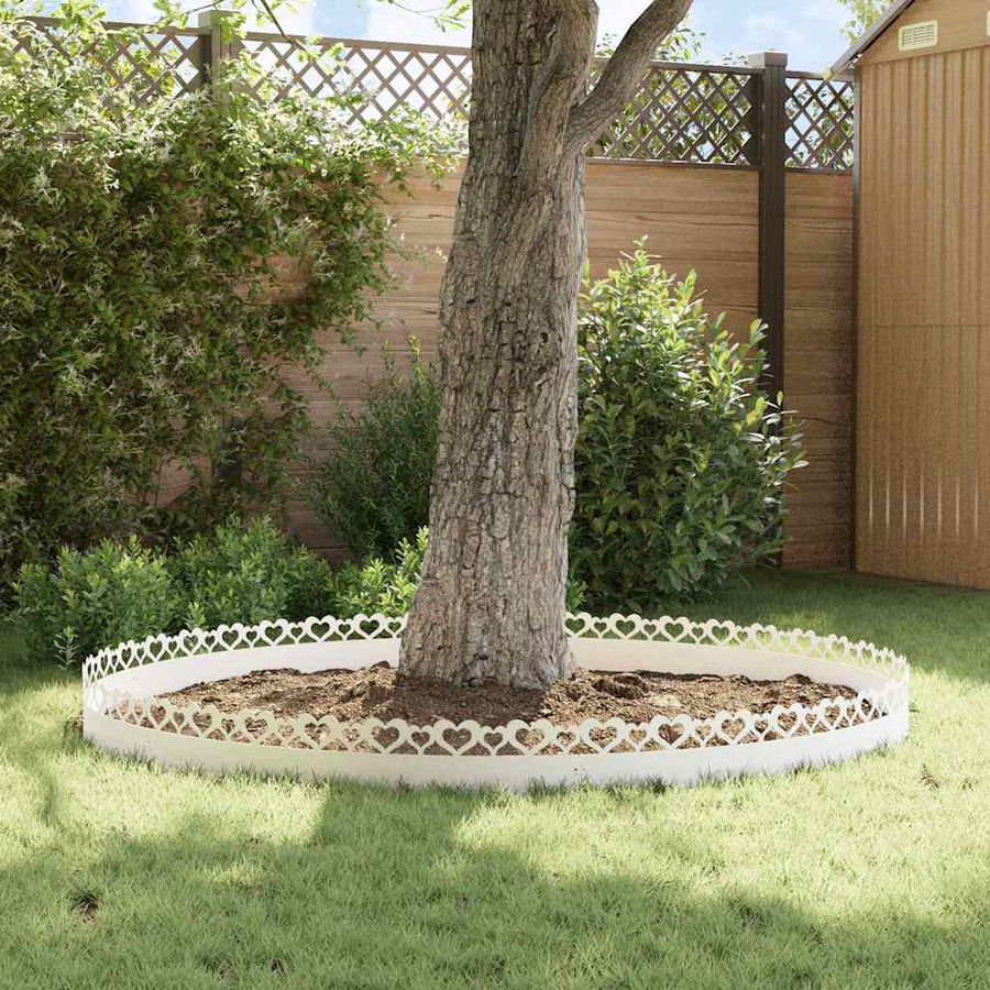 Gazonranden 10 pcs Wit 103 x 0,05 x 22 cm Staal